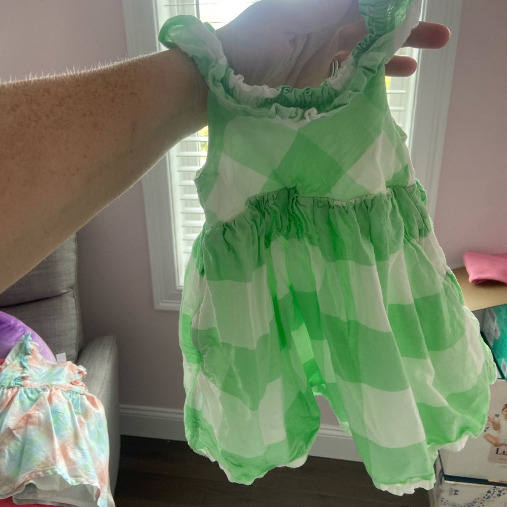 Cat & Jack Mint and White Baby Romper
